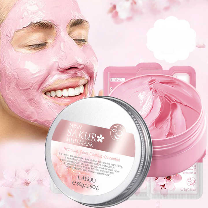Mask Cherry 80g Cleansing Mud Mask to Refine قناع الطين ساكورا بالكرز