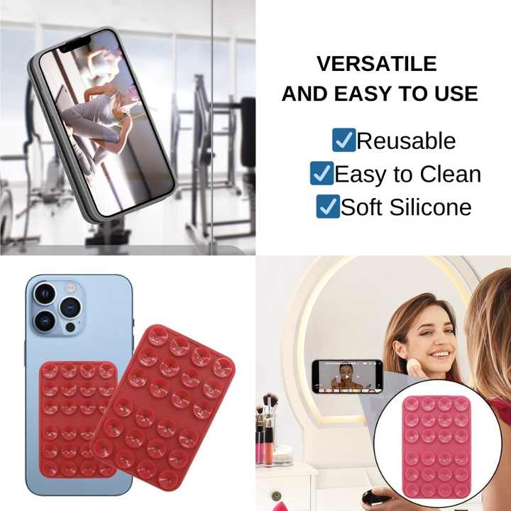 قبضة الهاتف المحمول على الوجهين وسادة شفط . Double-sided mobile phone grip sticky