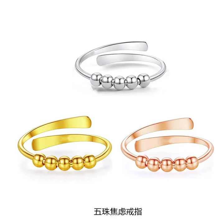 New Women's Adjustable Anti-Anxiety Swivel Ring 