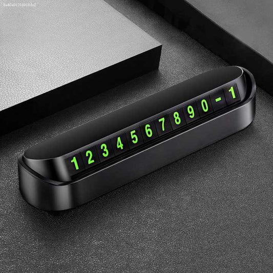 Creative Car Interior Night Light ABS Metal Temporary Parking Plate Interior Kit for Car Phone Card Transfer 