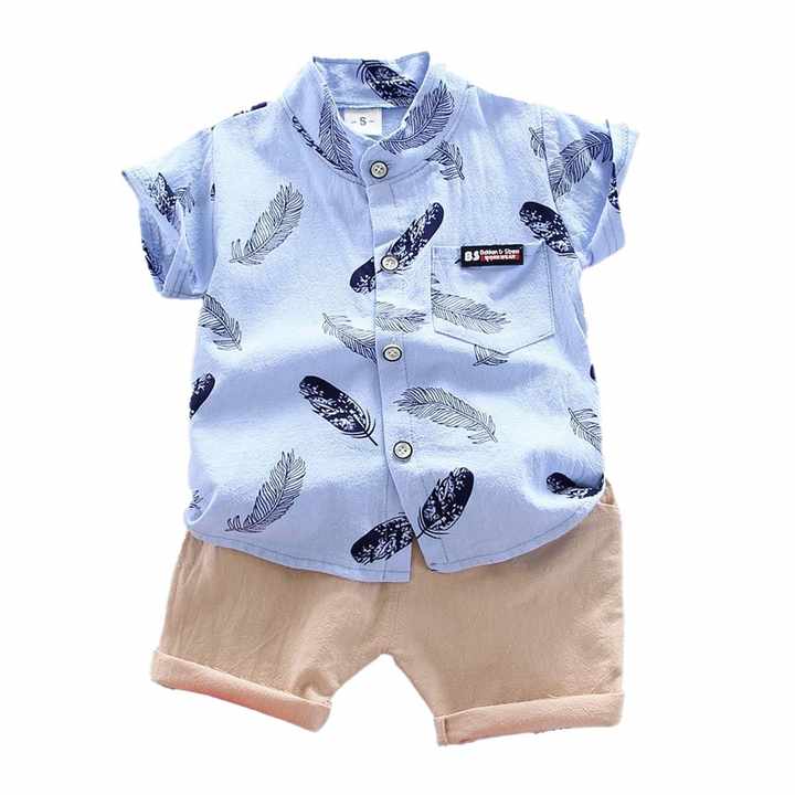 Boys' Shorts Summer Clothes for Little Boys with Leaf Pattern