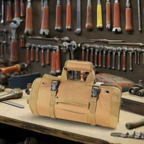 Portable Multi-Pocket Tool Bag, Heavy Duty Canvas Tool 