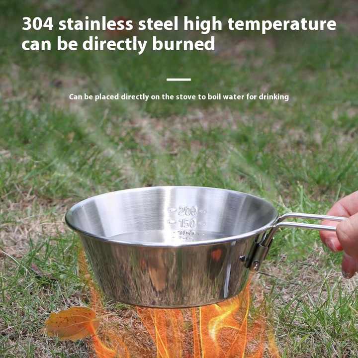 Portable Stainless Steel Outdoor Cookware, Foldable 