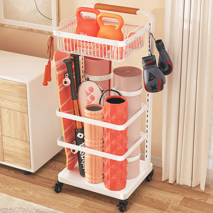 Multifunctional Removable 3-Tier Gym Equipment Rack, Yoga Mat Shelf Organizer 