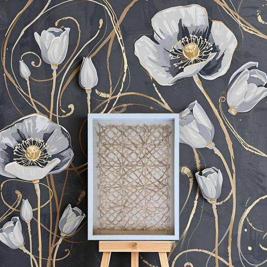 لوحة فنية جدارية بخطوط تجريدية . Abstract Lines Wall Art