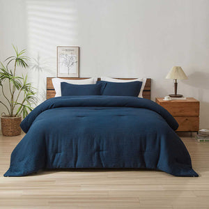 High Quality Soft Duvet Set King Queen Size 3 Waffle 