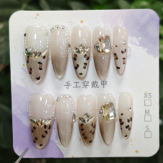 High Quality Custom Cat Eye False Nails-Clear Artificial Nails 