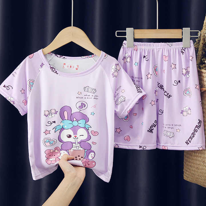 Girls' long-sleeved pajama set 
