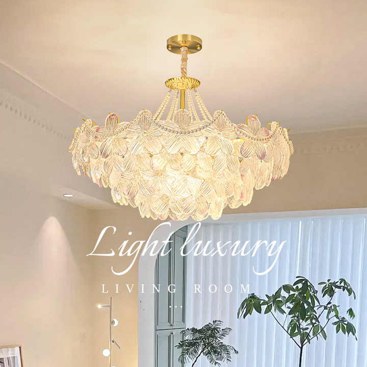 French Cream Style Modern Simple Luxury-ثريا كريستالية