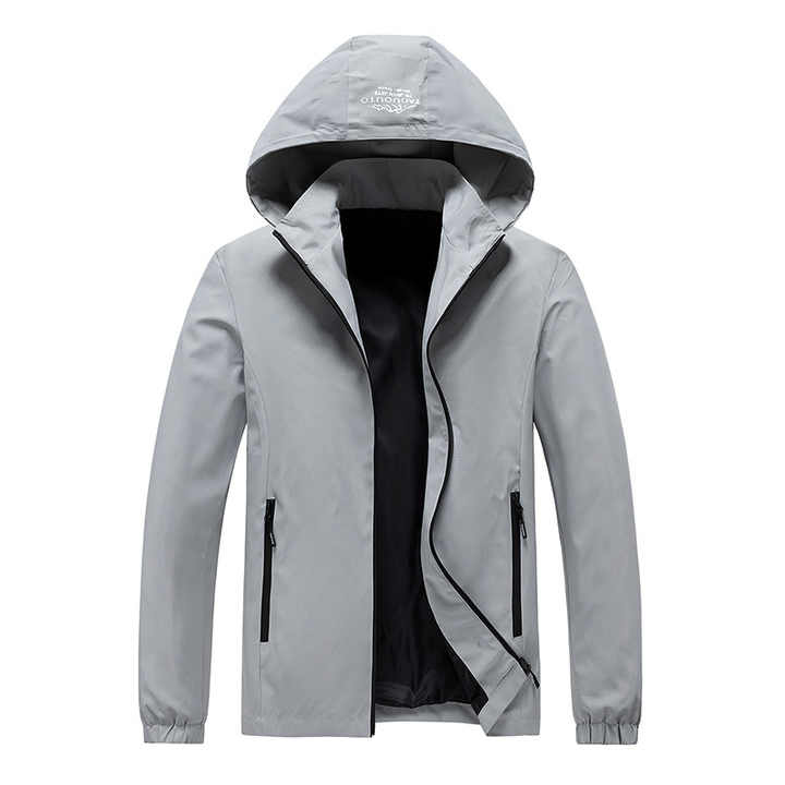 Men's Casual Vintage Bomber Jacket with Hood and 
