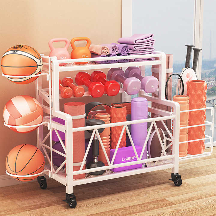 Removable Home Yoga Mat Basket Indoor Fitness Supplies Simple Metal Basketball Storage Rack 