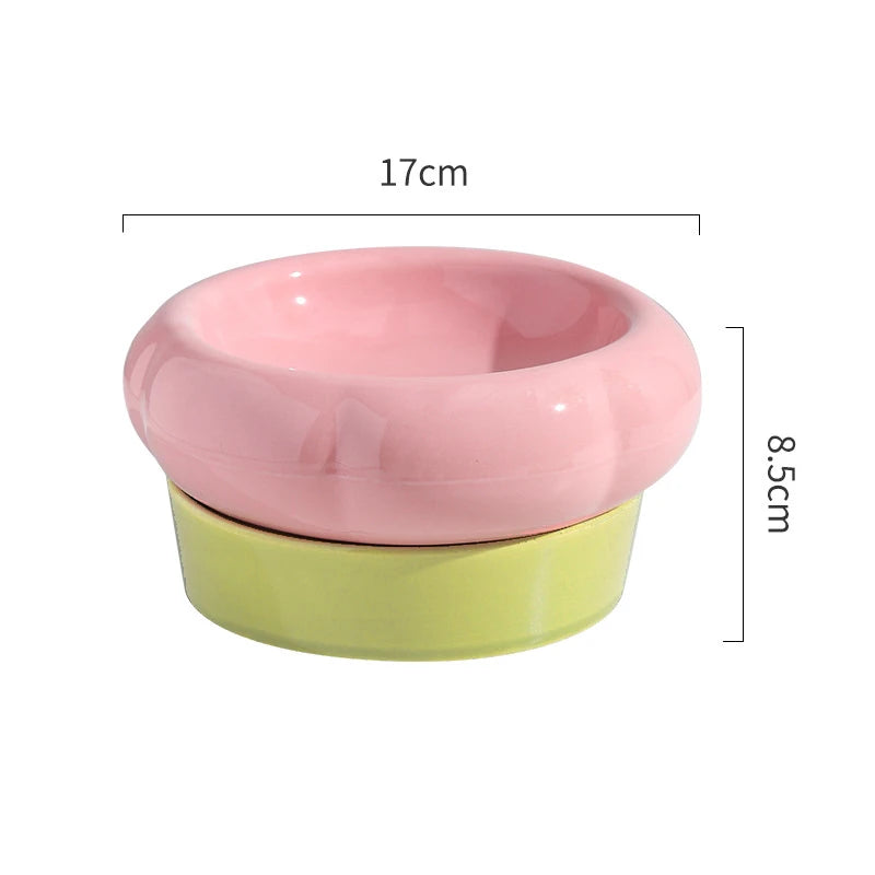 Cute double grain ceramic tray with anti-drip. Bowls and feeders. 