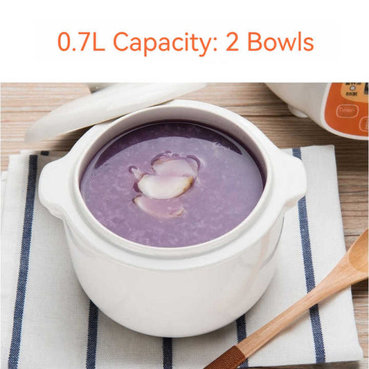 TONZE المحمولة بطيئة طباخ OEM الزبادي . TONZE Portable Slow Cooker OEM Yogurt Porridge Baby Food Maker 0.7L Mini Ceramic Pot Travel Electric Cooker