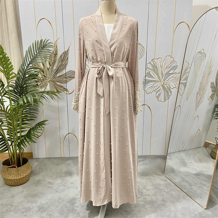 Women's abayas studded with pearls 