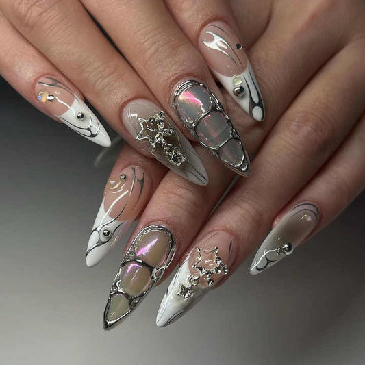 Popular 3D Bow French False Nails 
