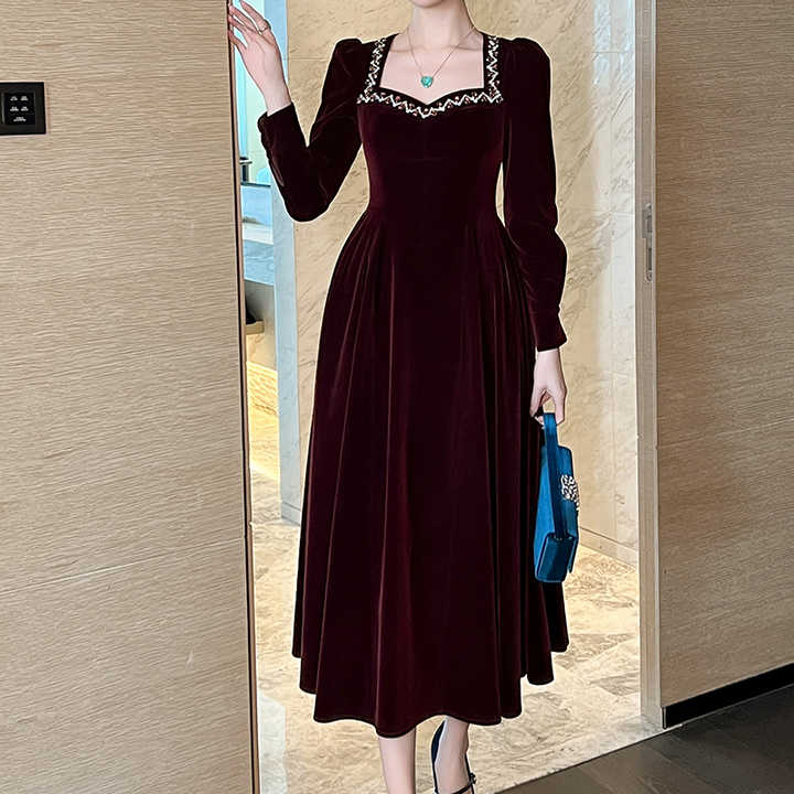 Elegant women's winter dress