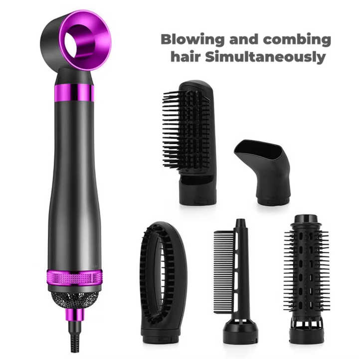 في 1 مع الناشر ، مشط ساخن ، مستقيم ، مكواة . with diffuser, hot comb, straightener, curling iron,