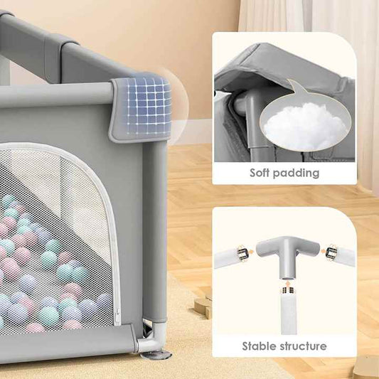 Thick Indoor Playpen with Rails for Toddlers Play Fence for Living Room Floor 