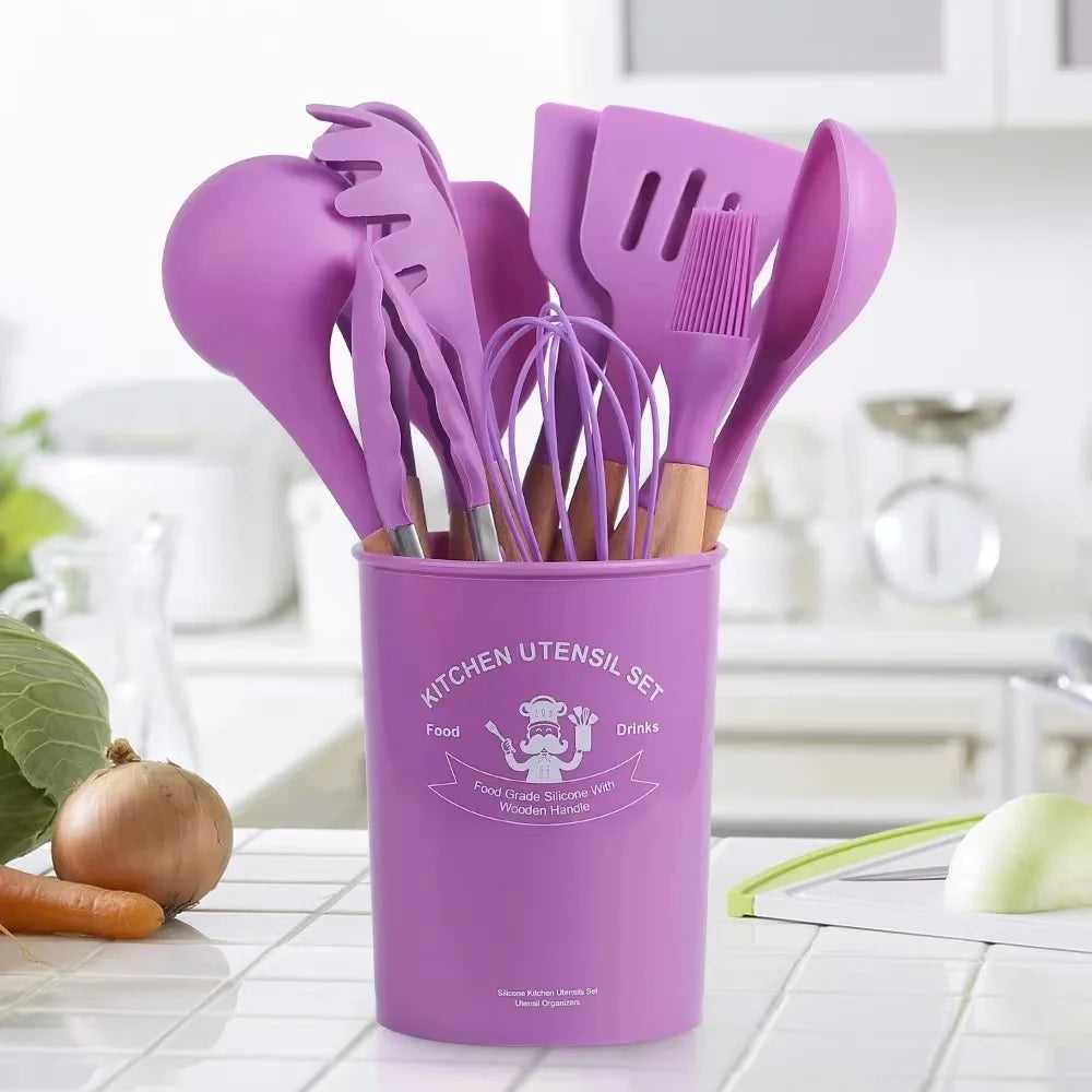 مجموعة أدوات مطبخ سيليكون مقاومة للحرارة-Silicone kitchen utensil set