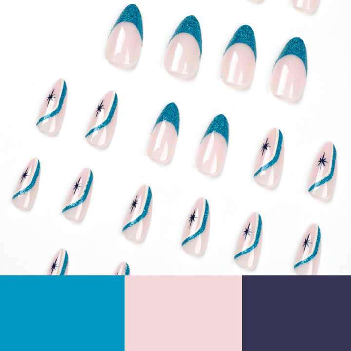 &nbsp;Nail Art Glossy French -أظافر فرنسية لامعة
