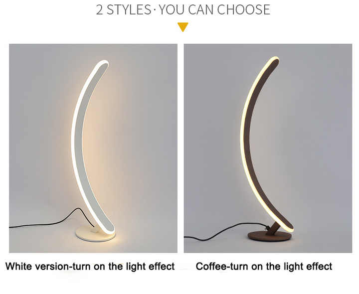 curved table lamp