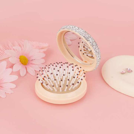 Diamond Sparkling Folding Travel-فرشاة شعر سفر قابلة