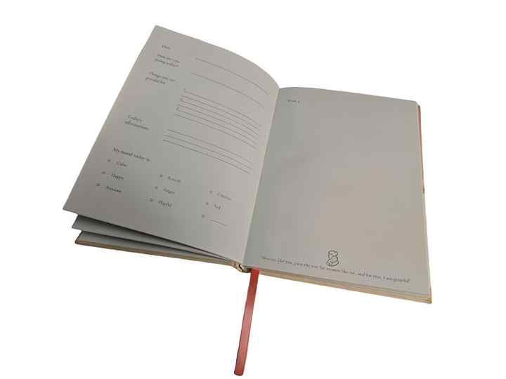 Personalized White Linen Spiritual Hardcover Journal with Ribbon 