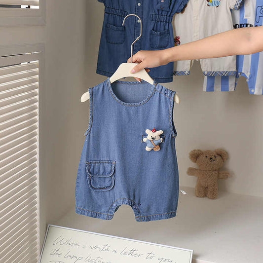 Summer Sleeveless Denim Baby -رومبير جينز صيفي
