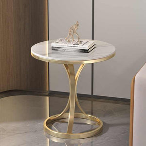 A small, luxurious, and light tea table. 