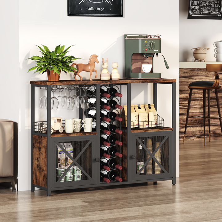 Modern Wooden Coffee Bar Cabinet Mini-خزانة قهوة خشبية