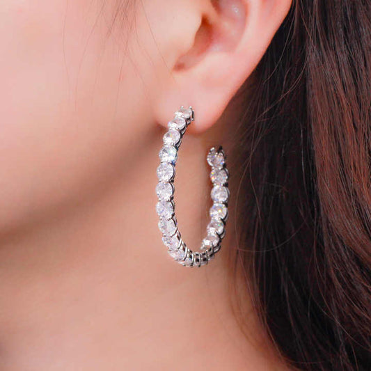 hoop earrings with zirconia 