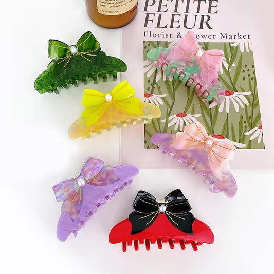 Acetate Bow Large Hair-مشبك شعر