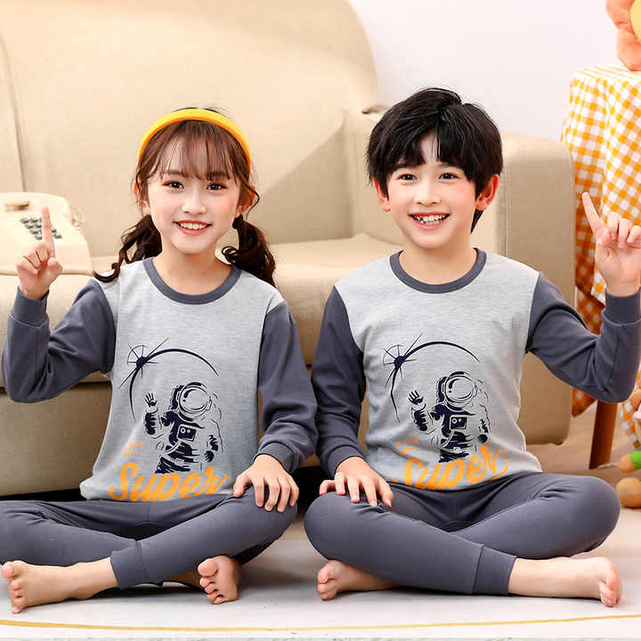 طقم سراويل بأكمام طويلة للأطفال  hildren's autumn and winter