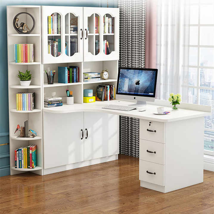 Solid wood corner desk cabinet combination writing desk cabinet computer desk 