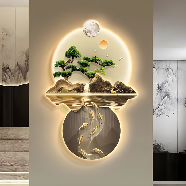 تصميم فاخر للمناظر الطبيعية فن معدني ديكور .