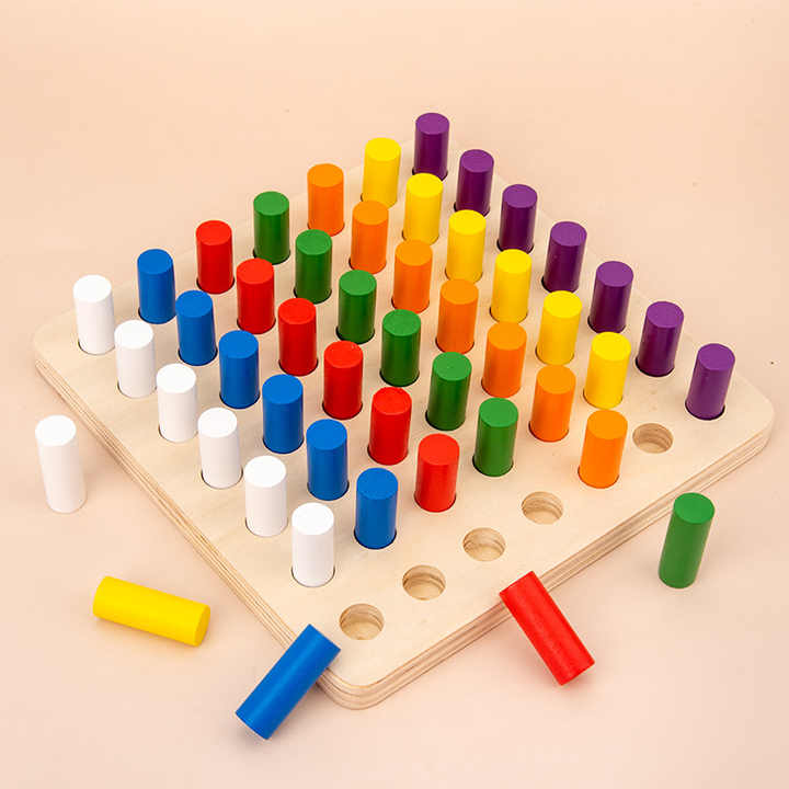 Montessori Sensory Toys for Children Cylinder Ladder Educational Wooden Toys for Kids 