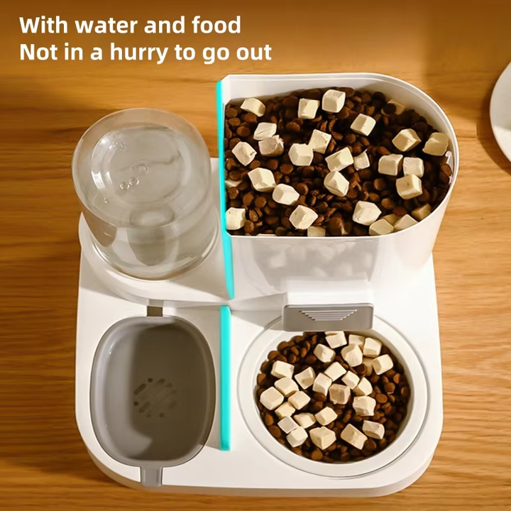 Smart Pet Feeder 2 in 1, Hard Plastic 2 in 1 Dog and Cat 