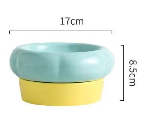 Cute double grain ceramic tray with anti-drip. Bowls and feeders. 