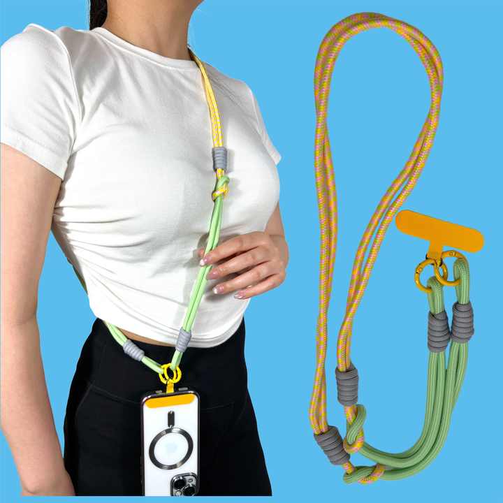 Wholesale Adjustable 5" Crossbody Lanyard for Cell Phone Colorful Neck Strap with Phone Clip 