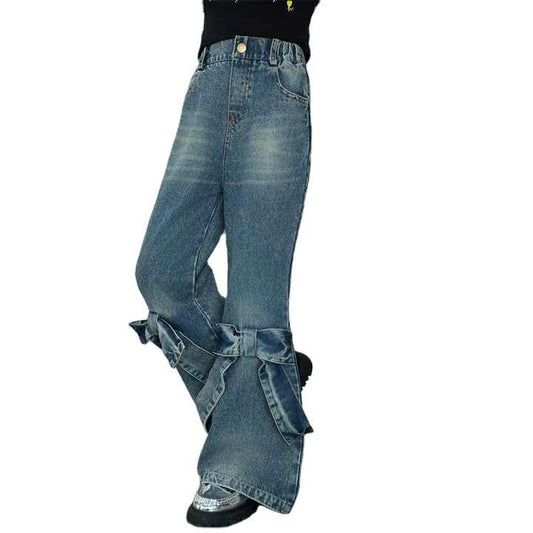 Girls Spring and Fall New Fashionable Casual -بنطلون جينز كاجوال عصري جديد