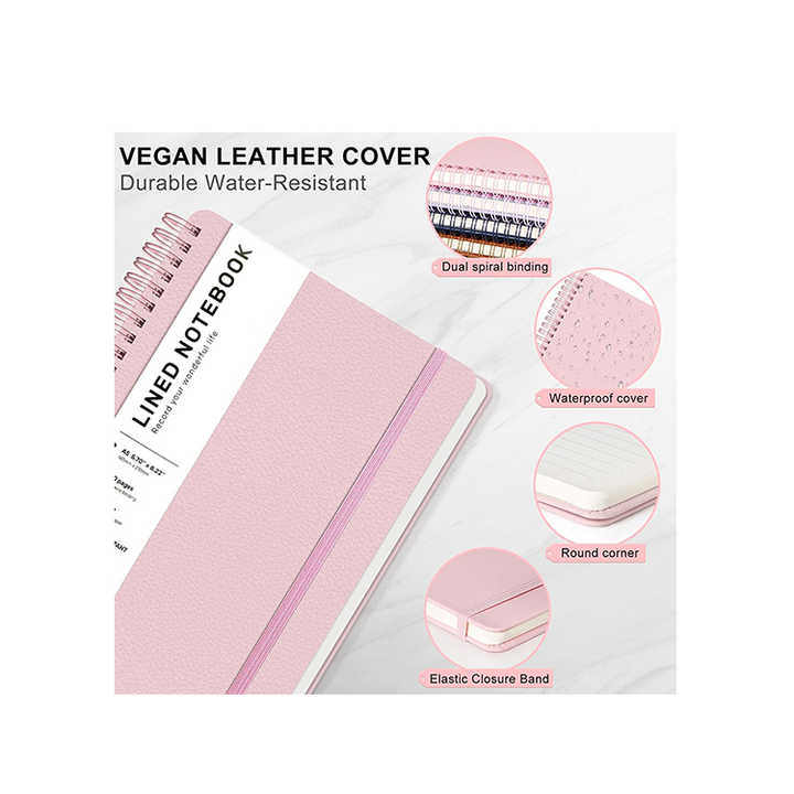 Double Spiral Journal, PU Leather Notebook