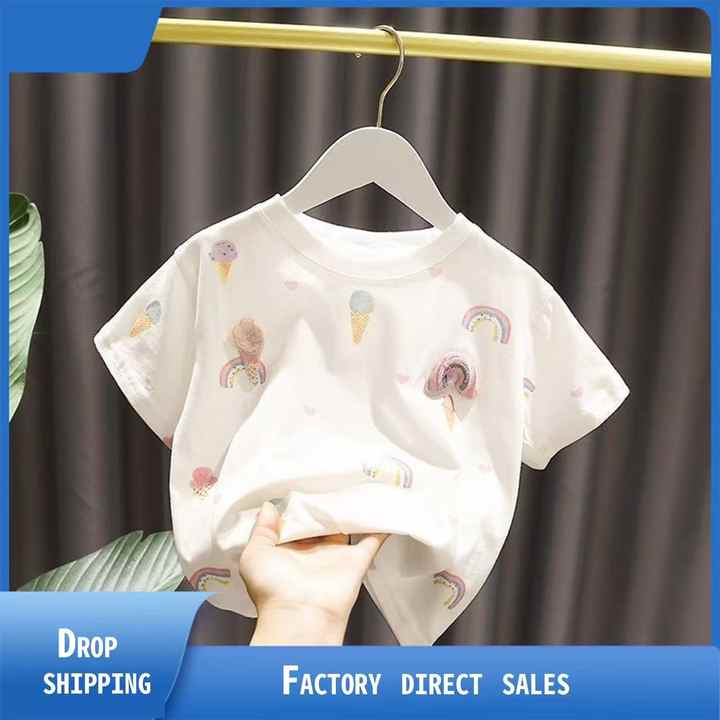Cute and Soft Baby Skin Friendly Top-تي شيرت بناتي رقيق بأكمام قصيرة