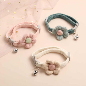 Animal Flower Bell Padded Nylon Alloy Ribbon Collar Decorations Pet Supplies 