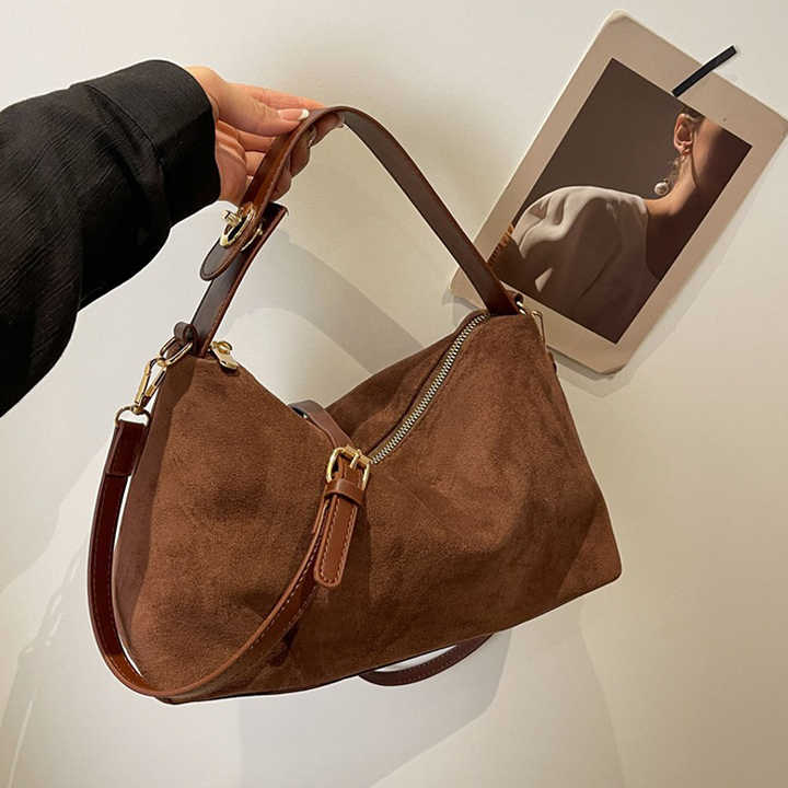Luxury design suede women's handbag