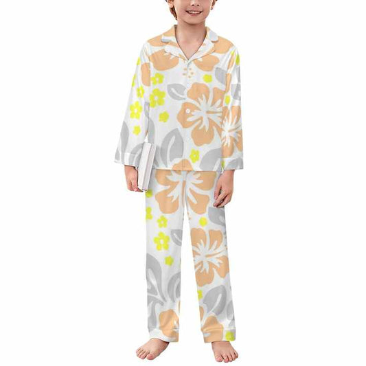 Custom Hibiscus Long-sleeve Puletasi-طقم بيجامة للأطفال