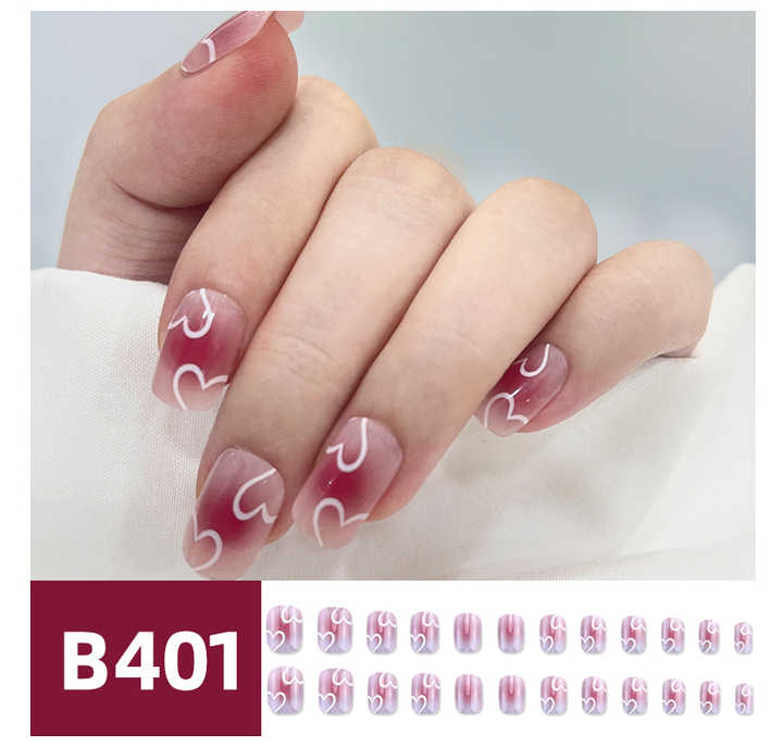 Cute Short Square-Fake Nails 