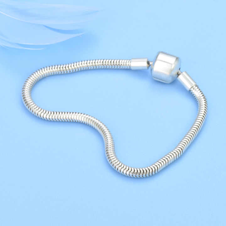 Simple 925 Sterling Silver Bracelet with 