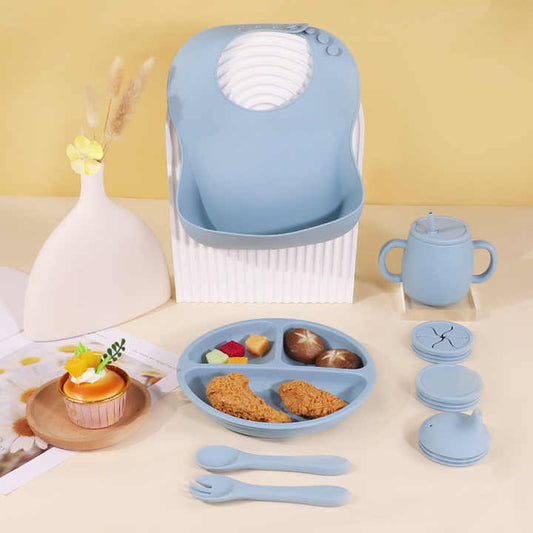 Bpa Free Silicone Baby Feeding Plates-مجموعة أطباق تغذية