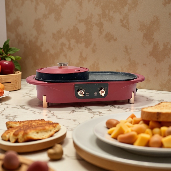 Indoor electric grill and frying pans 