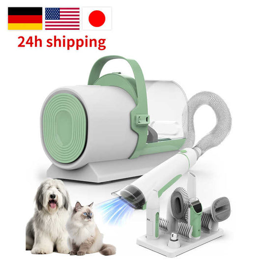 Dog hair, electric clippers, cleaning tools